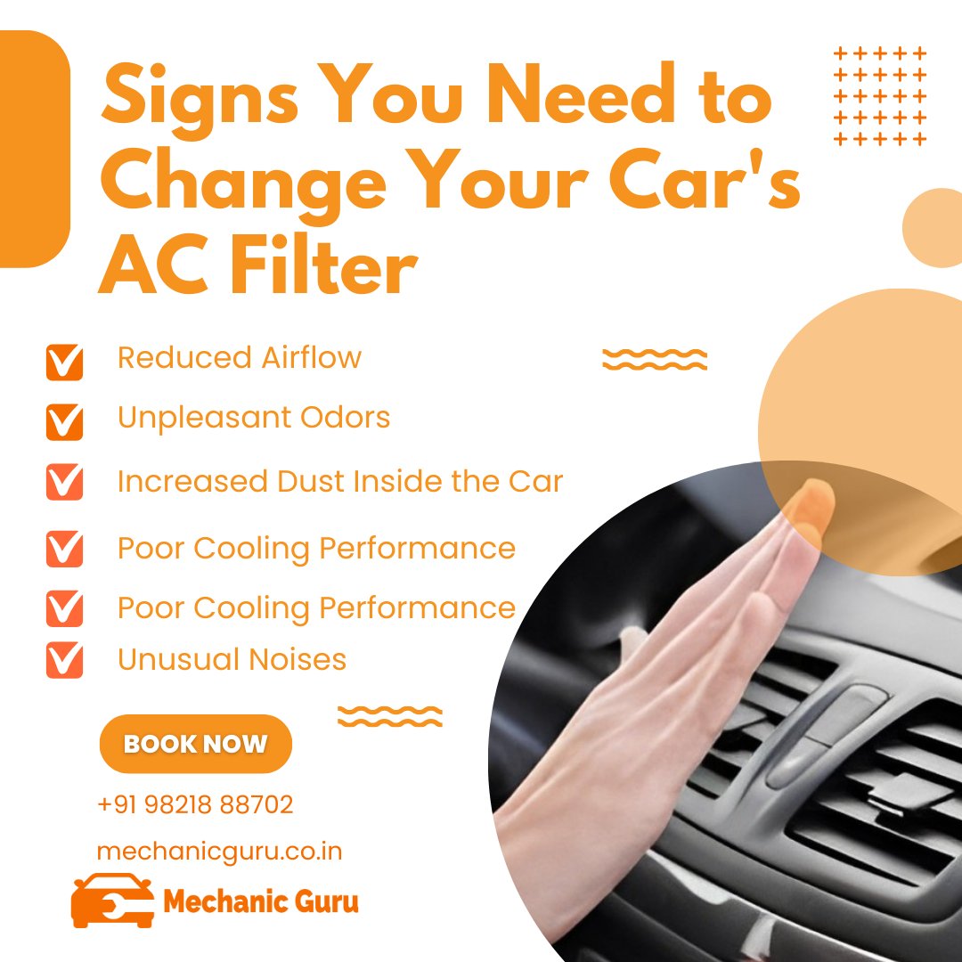 Signs You Need to Change Your Car's AC Filter.

#automobile #msme #automotive #startup #government #sra #gurgaon #gurugram #delhi #india #autorepair #carrepair #carservices #cars #founder #startups