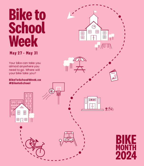 Held during <a href="/BikeMonth/">Bike Month</a>, Bike to School Week is a week-long event that celebrates cycling to school.

Register your school to get an exclusive set of Bike to School Week resources (including a lesson guide and promotional materials)!  

Learn more here:

bikemonth.ca/biketoschoolwe…