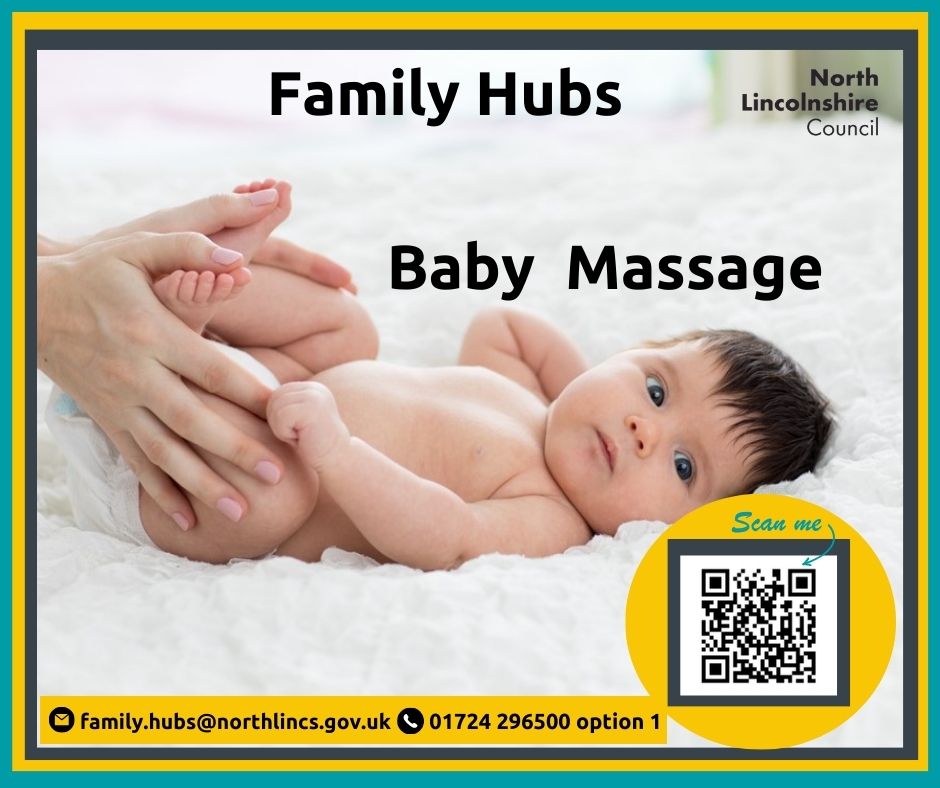 NL Family (@northlincsfis) on Twitter photo Spaces left on Baby Massage starting at Barton Family Hub on Tuesday 4 June at 10am.
Suitable for babies 8 weeks to 6 months of age.
Sessions are run in blocks of 4, and advance booking
family.hubs@northlincs.gov.uk or phone 01724 296500 option 1.
northlincs.gov.uk/family-hubs Spaces left on Baby Massage starting at Barton Family Hub on Tuesday 4 June at 10am.
Suitable for babies 8 weeks to 6 months of age.
Sessions are run in blocks of 4, and advance booking
family.hubs@northlincs.gov.uk or phone 01724 296500 option 1.
northlincs.gov.uk/family-hubs