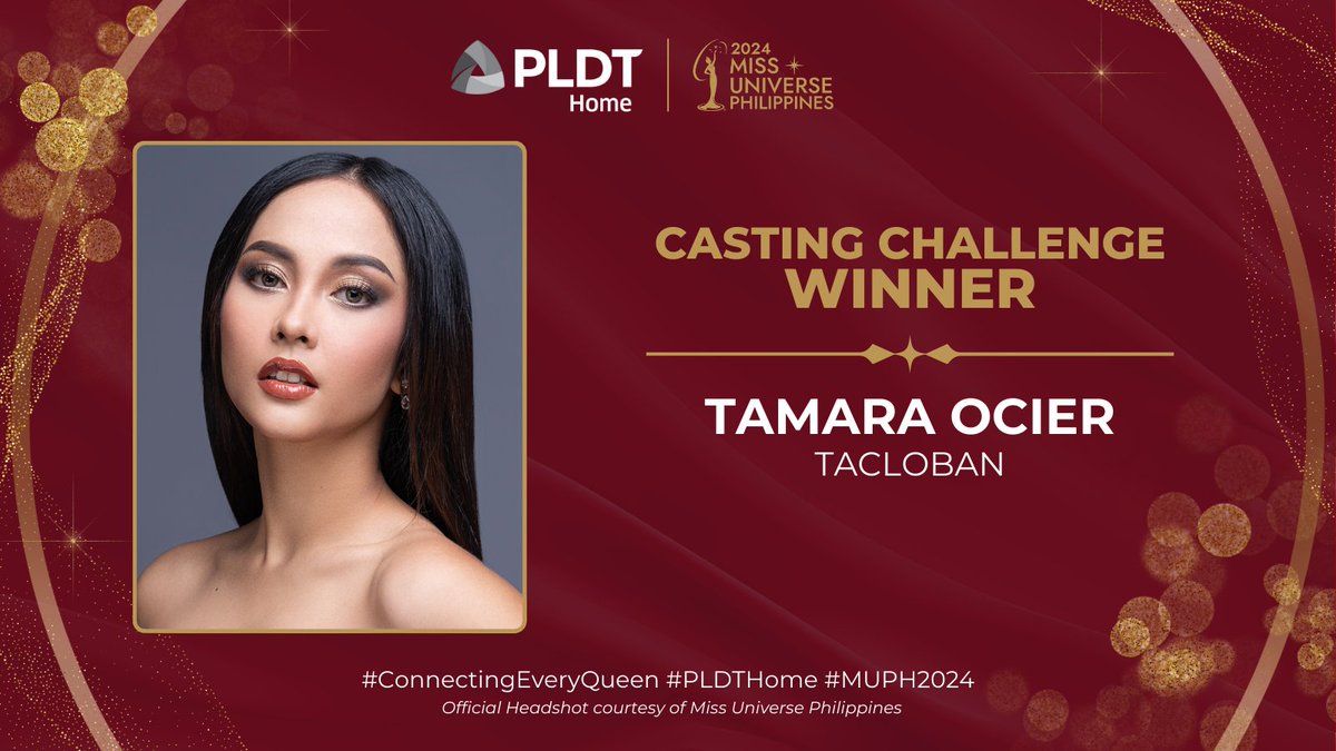 A total headturner! 

Tamara Ocier of Tacloban is the Casting Commercial Challenge winner! 💋

#ConnectingEveryQueen
#MUPH24TheCoronation
#PLDTHomexMUPH2024