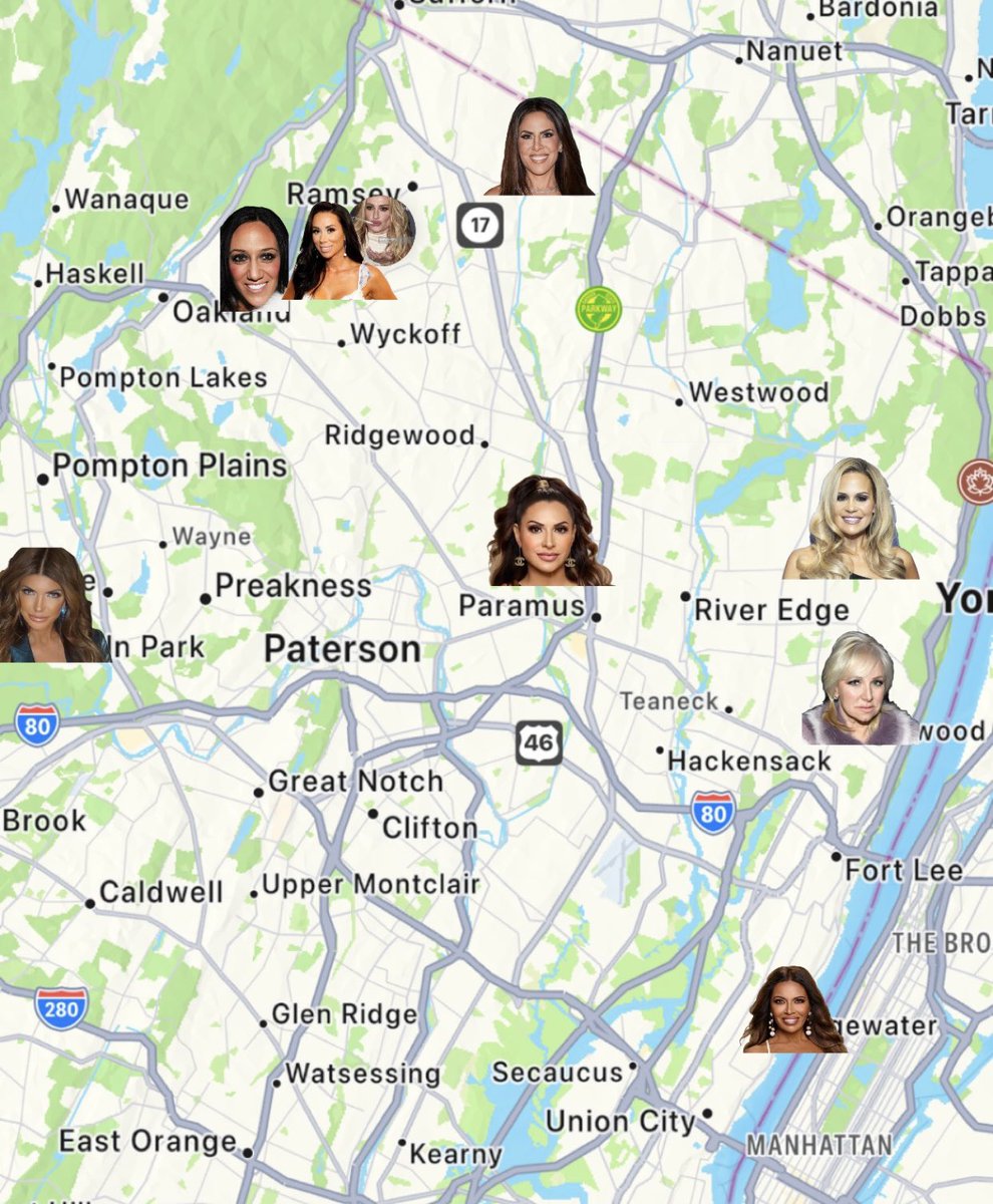 Made a #RHONJ map for those who aren’t familiar with the area