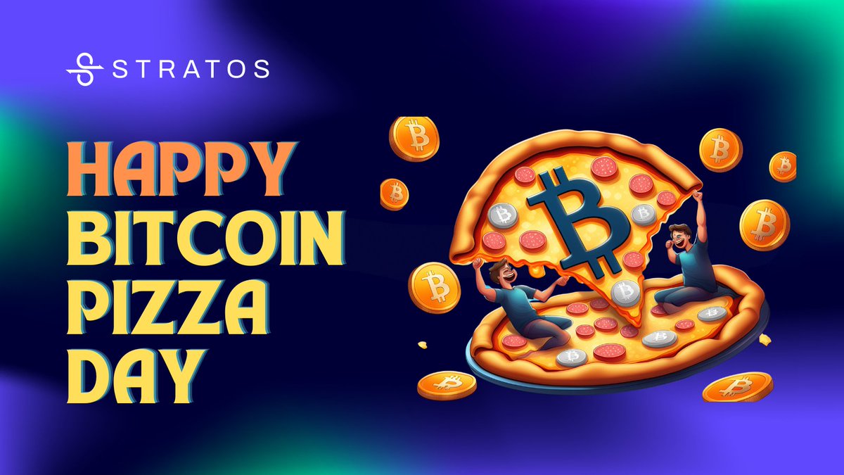 🍕🎉 Happy #Bitcoin Pizza Day! 🎉🍕 Remember the 10,000 $BTC pizza transaction that marked the beginning of a new era? At Stratos, we're driven by the same innovative spirit to transform the future of decentralized storage and cloud infrastructure, just as Bitcoin reshaped