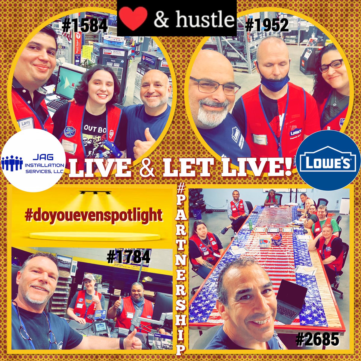 “My core beliefs revolve around the idea that we should live to the best of our abilities - we should live & let live.”#enya

#BuildingConfidence is 1 of JAG’s core beliefs! This leads #Lowes #specialtyspotlight in #region18. Always add the spice of our #teams #heartandhustle!