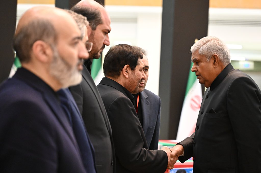 VP Jagdeep Dhankhar @VPIndia met Acting President of Iran, Dr. Mohammad Mokhber in Tehran today. VP conveyed condolences on the tragic demise of President Seyyed Ebrahim Raisi and Foreign Minister H. Amir-Abdollahian.