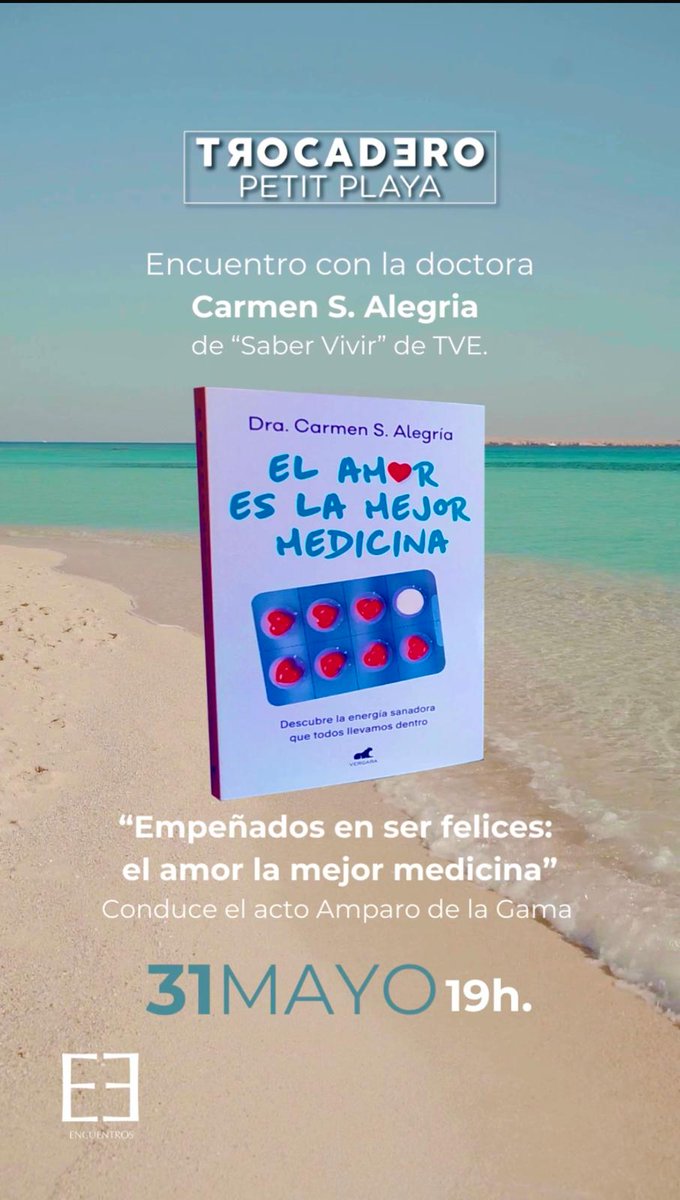 El 31 de mayo estaré en Marbella. ¡Me encantará contar contigo! #Marbella #ElAmorEsLaMejorMedicina