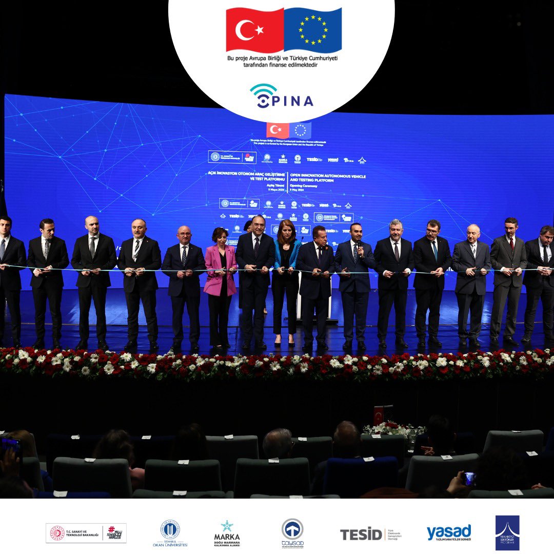 OpinaProject's tweet photo. OPINA Açılış Töreni Gerçekleşti! 🎉
Türkiye’nin ilk #otonom araç geliştirme ve test platformu #OPINA, 9 Mayıs 2024 tarihinde Sanayi ve Teknoloji Bakanımız Sn. Mehmet KACIR’ın katılımıyla İstanbul Okan Üniversite’sinde gerçekleşen töreni ile hizmete açıldı. https://t.co/dC8HUMF7Hl