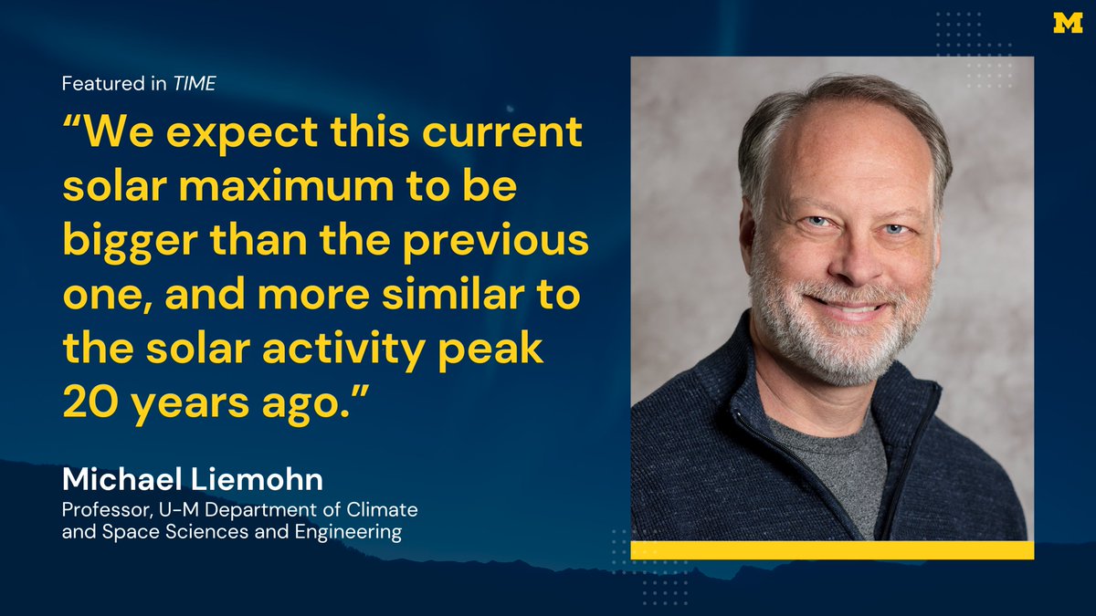 In a @TIME article about the coronal mass ejection that produced a colorful display of the aurora borealis earlier this month, @UMclasp faculty Michael Liemohn and Dan Welling discuss what causes solar storms and ways to prepare for the next one. myumi.ch/8r2Pk