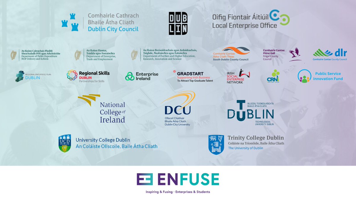 Irish Universities Assoc. (@iuaofficial) on Twitter photo Tonight is the #ENFUSE final and we want to wish students from <a href="/WeAreTUDublin/">TU Dublin / OT Baile Átha Cliath</a>, <a href="/ucddublin/">University College Dublin</a>, <a href="/DCU/">Dublin City University</a> and <a href="/tcddublin/">Trinity College Dublin</a> the very best of luck☘️
ENFUSE is an initiative led by <a href="/DCCEconDev/">Economic Development Office</a> Tonight is the #ENFUSE final and we want to wish students from <a href="/WeAreTUDublin/">TU Dublin / OT Baile Átha Cliath</a>, <a href="/ucddublin/">University College Dublin</a>, <a href="/DCU/">Dublin City University</a> and <a href="/tcddublin/">Trinity College Dublin</a> the very best of luck☘️
ENFUSE is an initiative led by <a href="/DCCEconDev/">Economic Development Office</a>