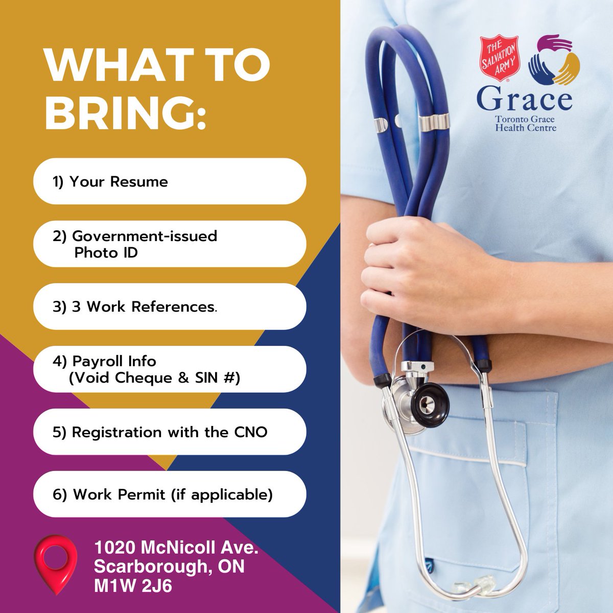 Are you a Registered Nurse or Registered Practical Nurse looking for a new opportunity? TGHC has openings for nurses that can join our interdisciplinary team and make a difference!
📅 Thursday, May 23, 2024
🕘 9AM - 2PM
📍 1020 McNicoll Avenue, Scarborough, ON M1W 2J6