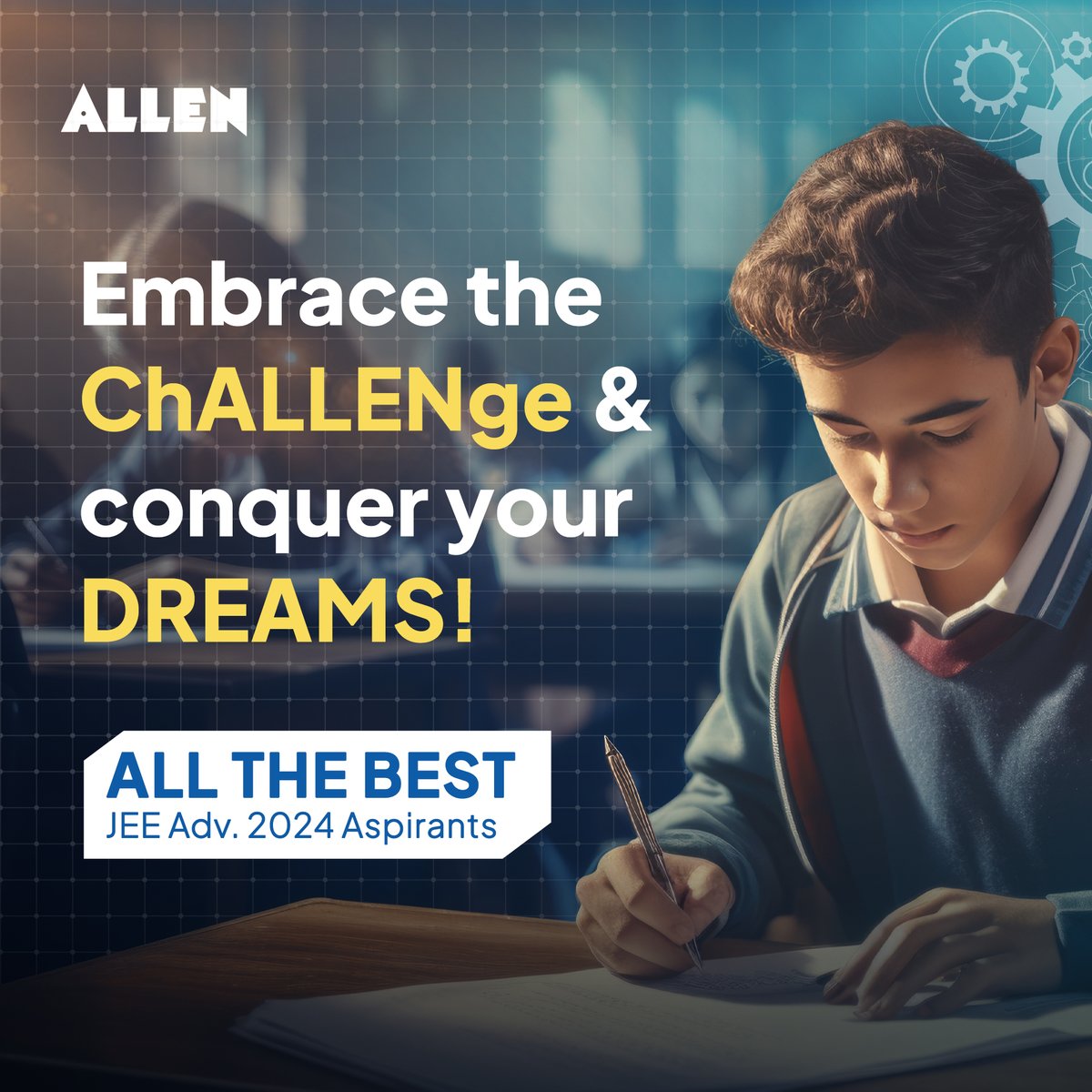 🌟 Best of Luck to all the JEE Advanced 2024 Aspirants. 🔔 LIVE video solutions, paper analysis, rank predictor, and answer keys will be available at: allen.in #ALLEN #BestOfLuck #JEEAdvanced2024 #JEEAspirants #LivePaperSolutions
