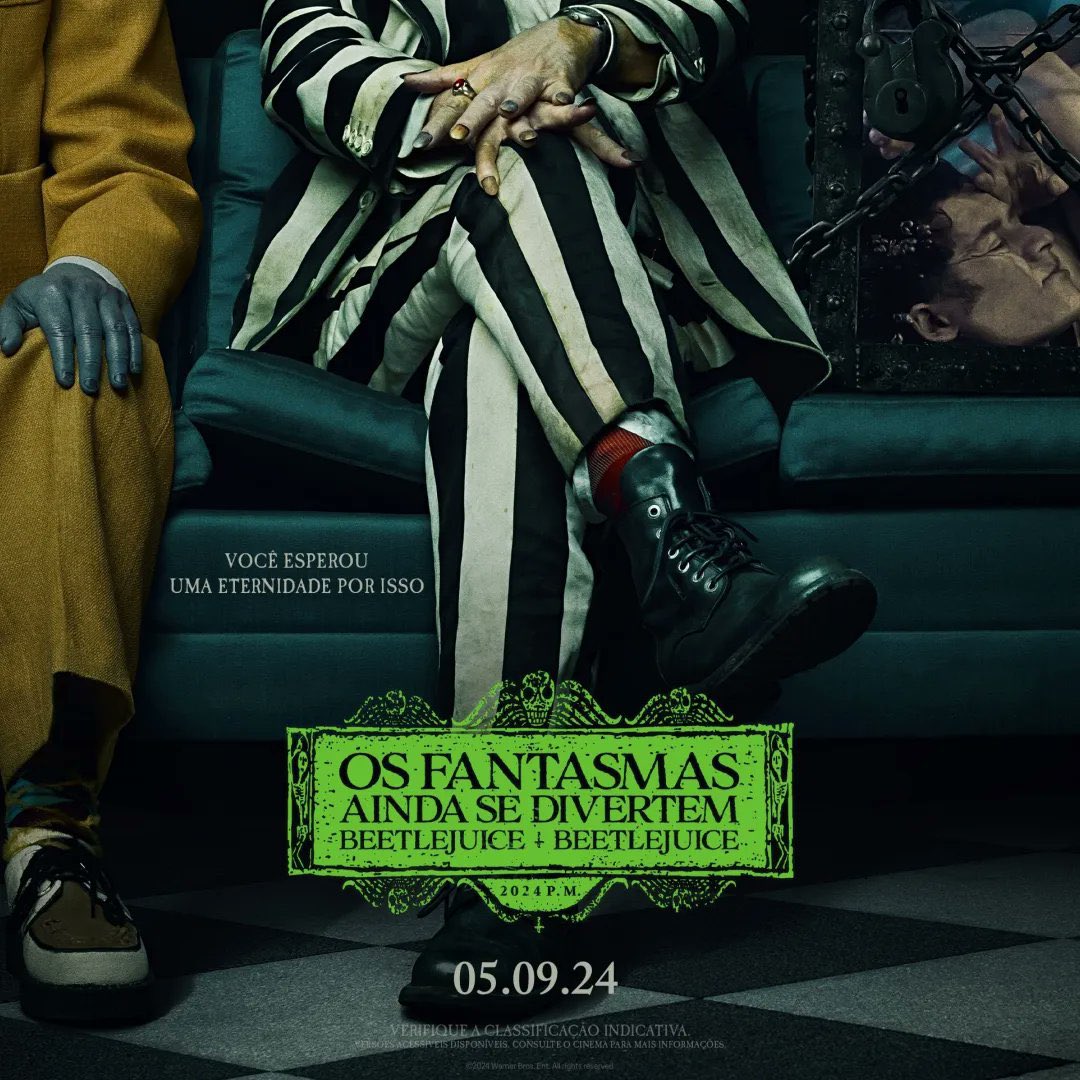 MtoAlemDaPipoca's tweet photo. 🚨NOVO PÔSTER de “Os Fantasmas Ainda se Divertem Beetlejuice Beetlejuice”, sequência do filme de 1988 e que terá o retorno de Michael Keaton, Winona Ryder e do diretor Tim Burton e a estreia de Jenna Ortega no elenco 🪲🪦👻 https://t.co/aE6CdFy50N