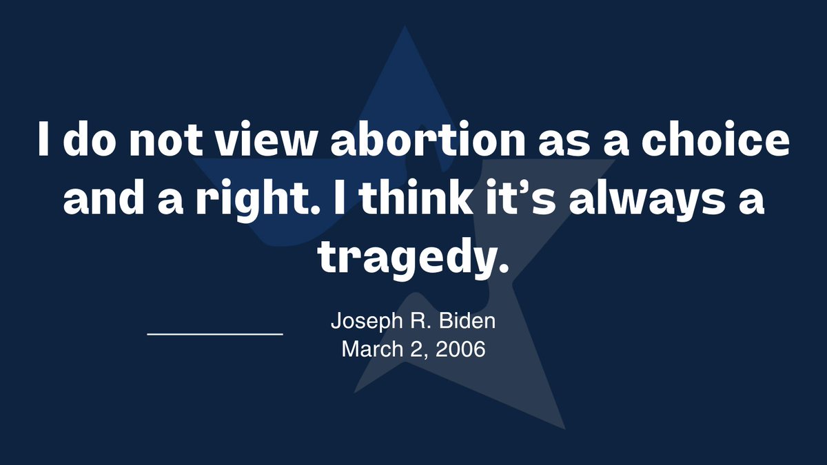 He added: “I think it should be rare and safe [and] we should be focusing on how to limit the number of abortions.” Bring back that Joe Biden.