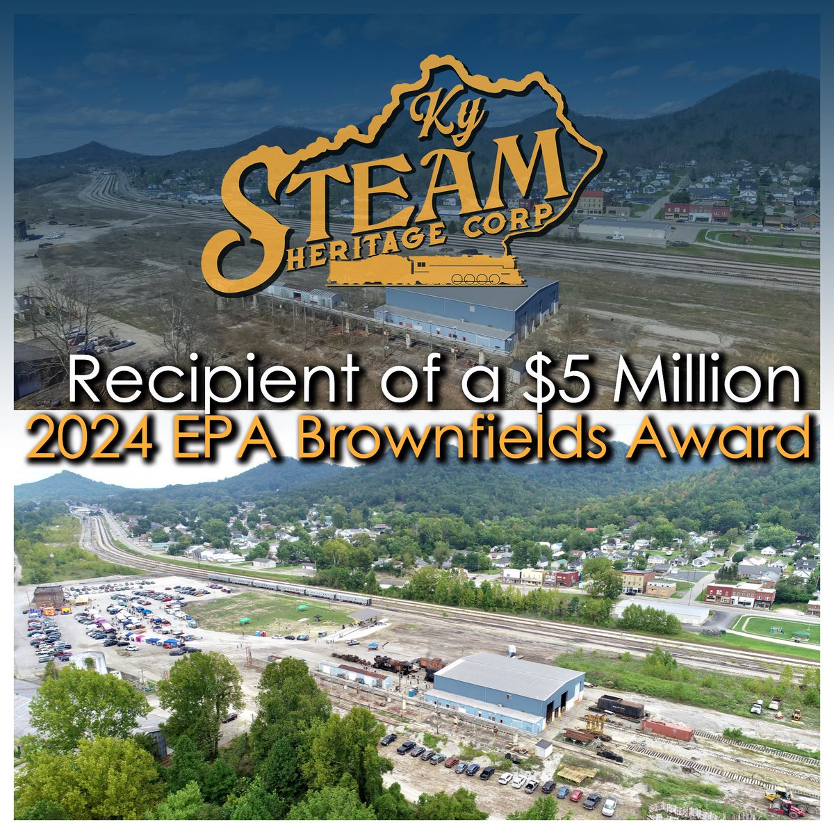 Kentucky Steam has been selected to receive a $5 million <a href="/EPA/">U.S. EPA</a> Brownfields award for our railroad-themed “The Yard” development. The unprecedented grant is the largest ever of its kind in Kentucky. Read the press release from <a href="/GovAndyBeshear/">Governor Andy Beshear</a> office here: bit.ly/4bMFMSO