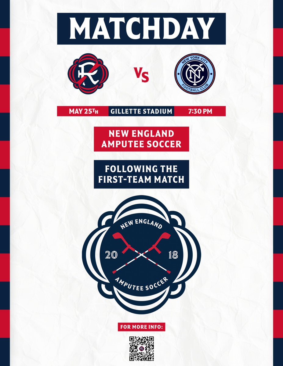 Head over to The Fort after the final whistle of our match on Saturday to watch the @RevsAmpSoccer in ACTION! Each ticket bought will donate $5 to U.S. Amputee Soccer. Tickets bought will be good for both the #NERevs match and the New England Amputee Soccer Association match.