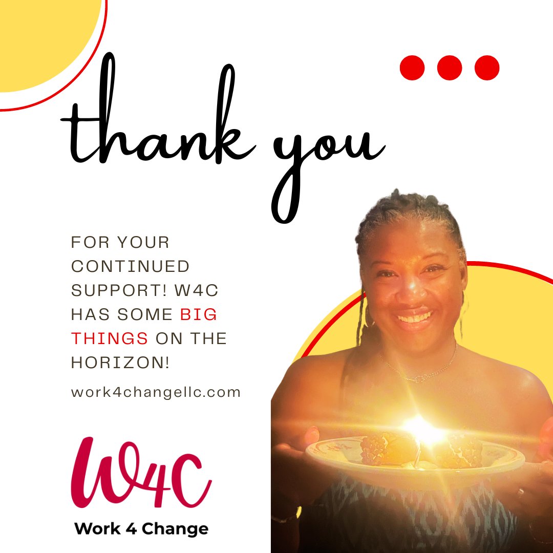 Work4ChangeLLC1's tweet photo. THANK YOU FOR YOUR CONTINUED SUPPORT!
W4C HAS SOME BIG THINGS ON THE HORIZON! https://t.co/kig8A8ZYLZ