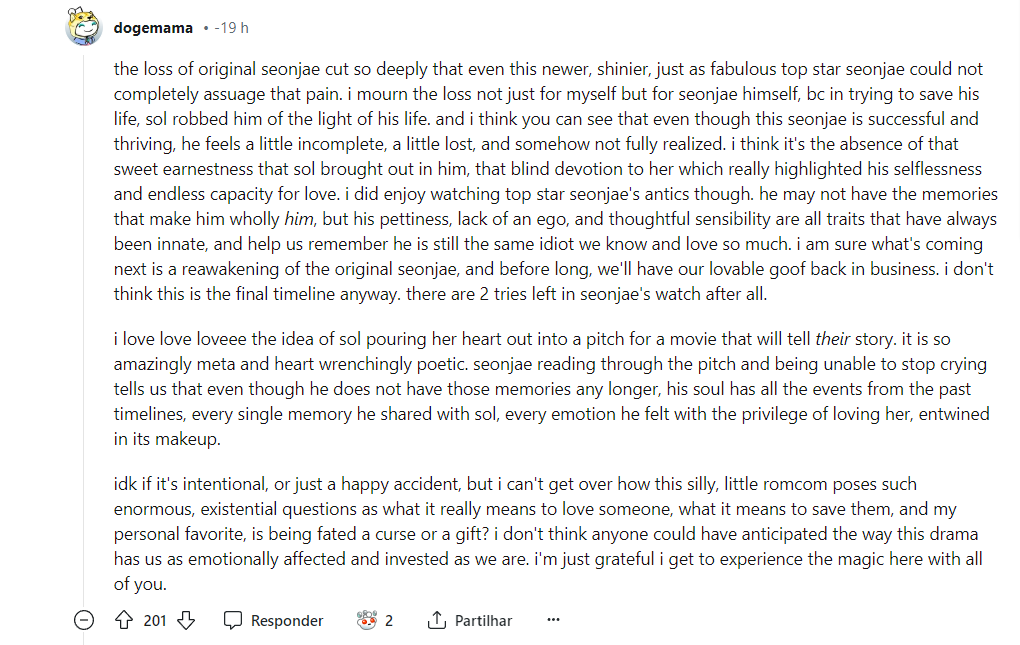 ╱╱ Found this beautiful comment on #LovelyRunner's EP 14 Reddit page and I agree with every word. 💯