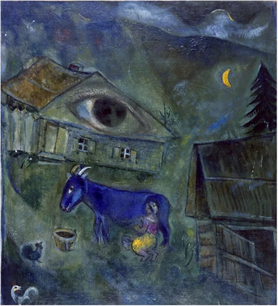 Mine alone is the country of my soul.

─MarcChagall

わたしだけが、
わたしの魂の国です。
─シャガール

🇷🇺Jul7 1887-🇫🇷May28 1985

🎨The Green Eye
1944, oil on canvas

September 2 1944, His beloved wife Bella died. Bella contracted a viral infection and developed a high fever.