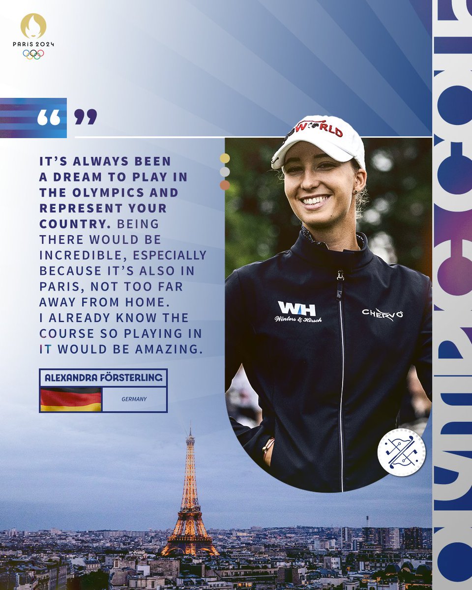 International Golf Federation (@igfgolf) on Twitter photo It was a dream week for <a href="/LexiForsterling/">Alexandra Försterling</a> as she won the 2024 Amundi German Masters on the <a href="/LETGolf/">Ladies European Tour</a>.
Now, her dreams shift to securing her place at the <a href="/Olympics/">The Olympic Games</a> in Paris.
#OlympicGolf | #Paris2024 It was a dream week for <a href="/LexiForsterling/">Alexandra Försterling</a> as she won the 2024 Amundi German Masters on the <a href="/LETGolf/">Ladies European Tour</a>.
Now, her dreams shift to securing her place at the <a href="/Olympics/">The Olympic Games</a> in Paris.
#OlympicGolf | #Paris2024