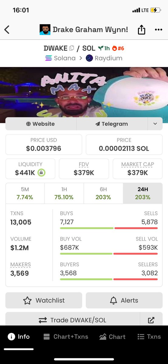 Anyone hoping on $DWAKE?

@Drake you aping this? 

#solanamecoin