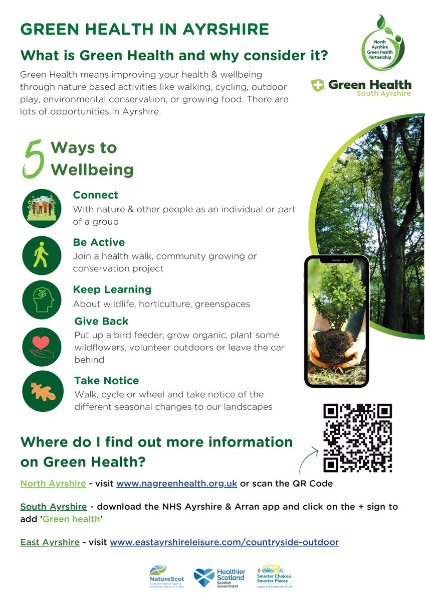 You will see an improvement in your health and wellbeing simply by being outdoors by walking and taking in the fresh air, or you could try activities such as cycling, bird spotting or volunteering at local parks. Find out what is available in your area, you may be surprised! 🧑‍🤝‍🧑😀