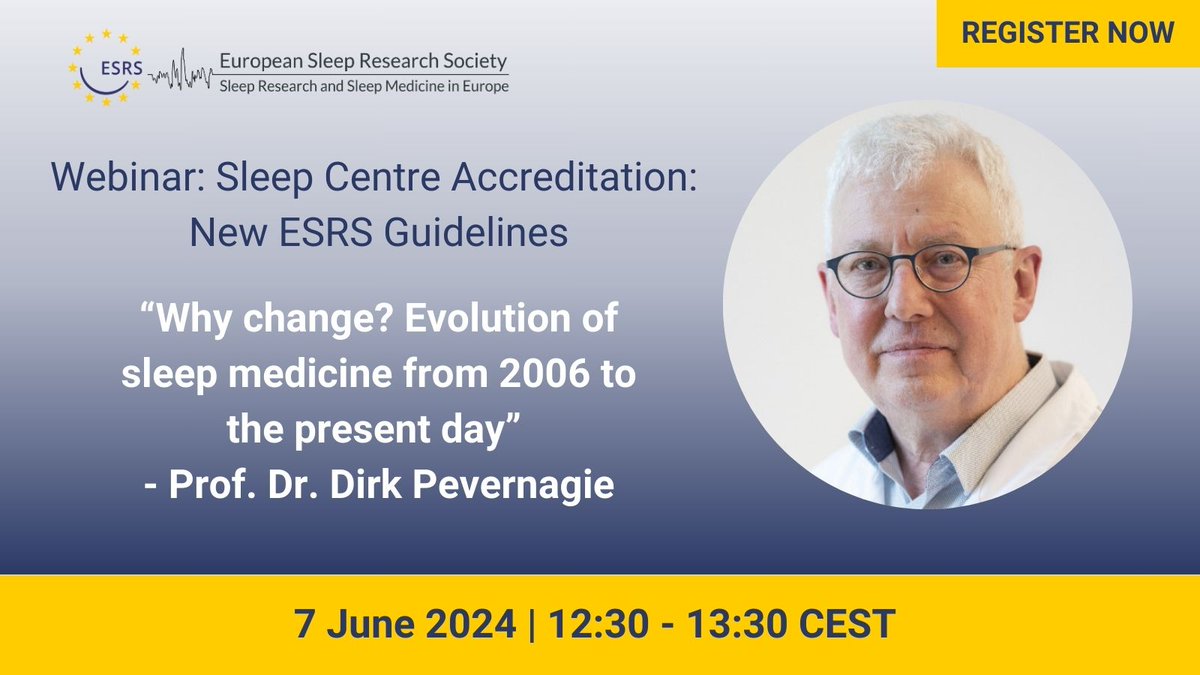 Excited to announce Prof. Dr. Dirk Pevernagie as one of our panelists for our upcoming webinar! With vast experience in #sleep medicine, Prof. Pevernagie will discuss the evolution of #sleepmedicine and its impact on the guideline development. 🔗 ow.ly/PwkK50RN70i