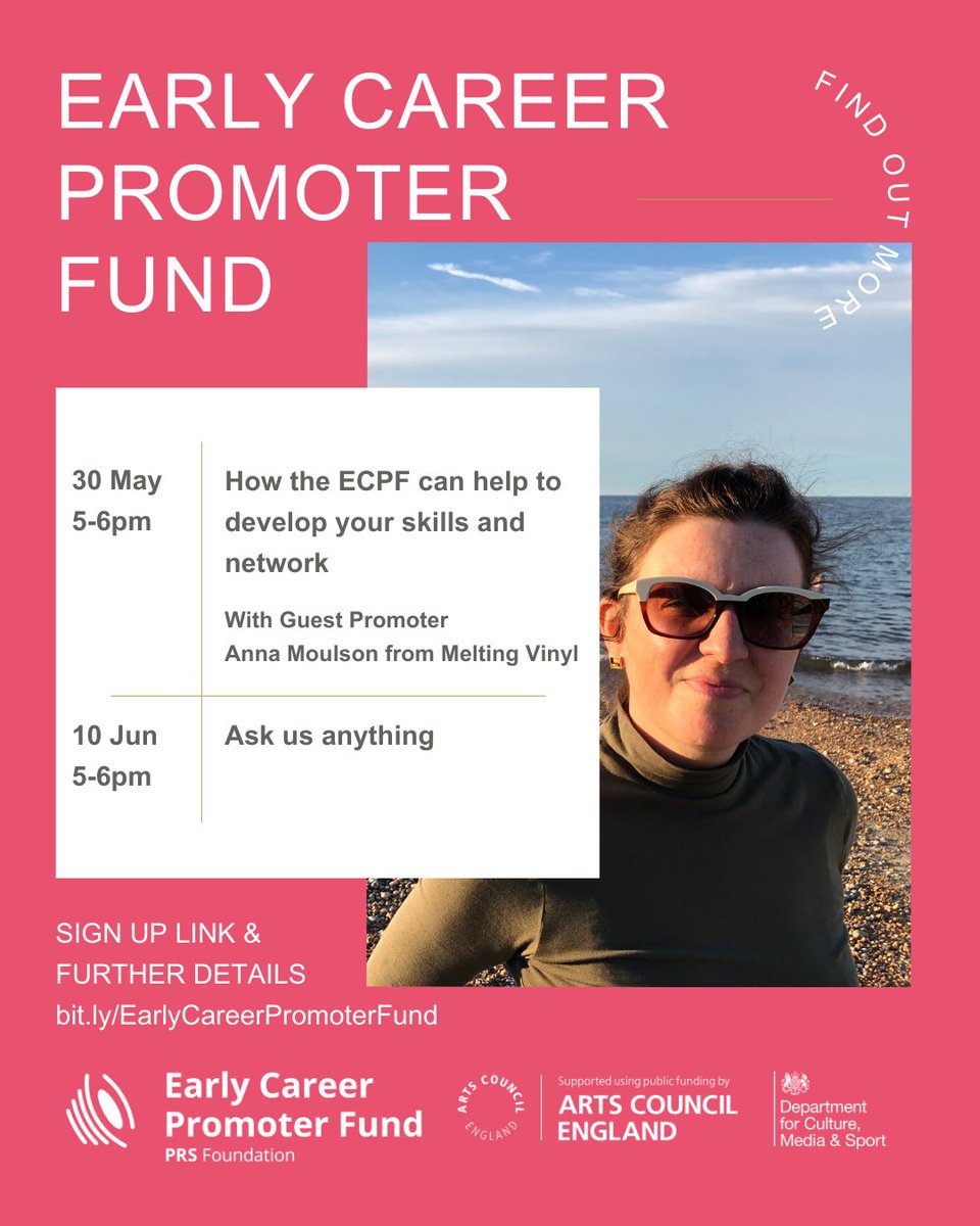 Find out more about our Early Career Promoter Fund with our series of webinars this May and June with Grants & Programmes’ Manager Ben Price & @ace__london @ace_national @DCMS . Sign up ⬇️ prsfoundation.com/funding-suppor…