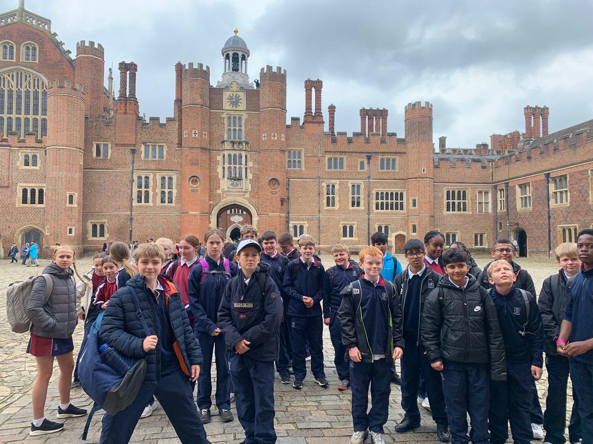 It’s the turn of Year 7 today to be enriched culturally - here they are at Hampton Court.
