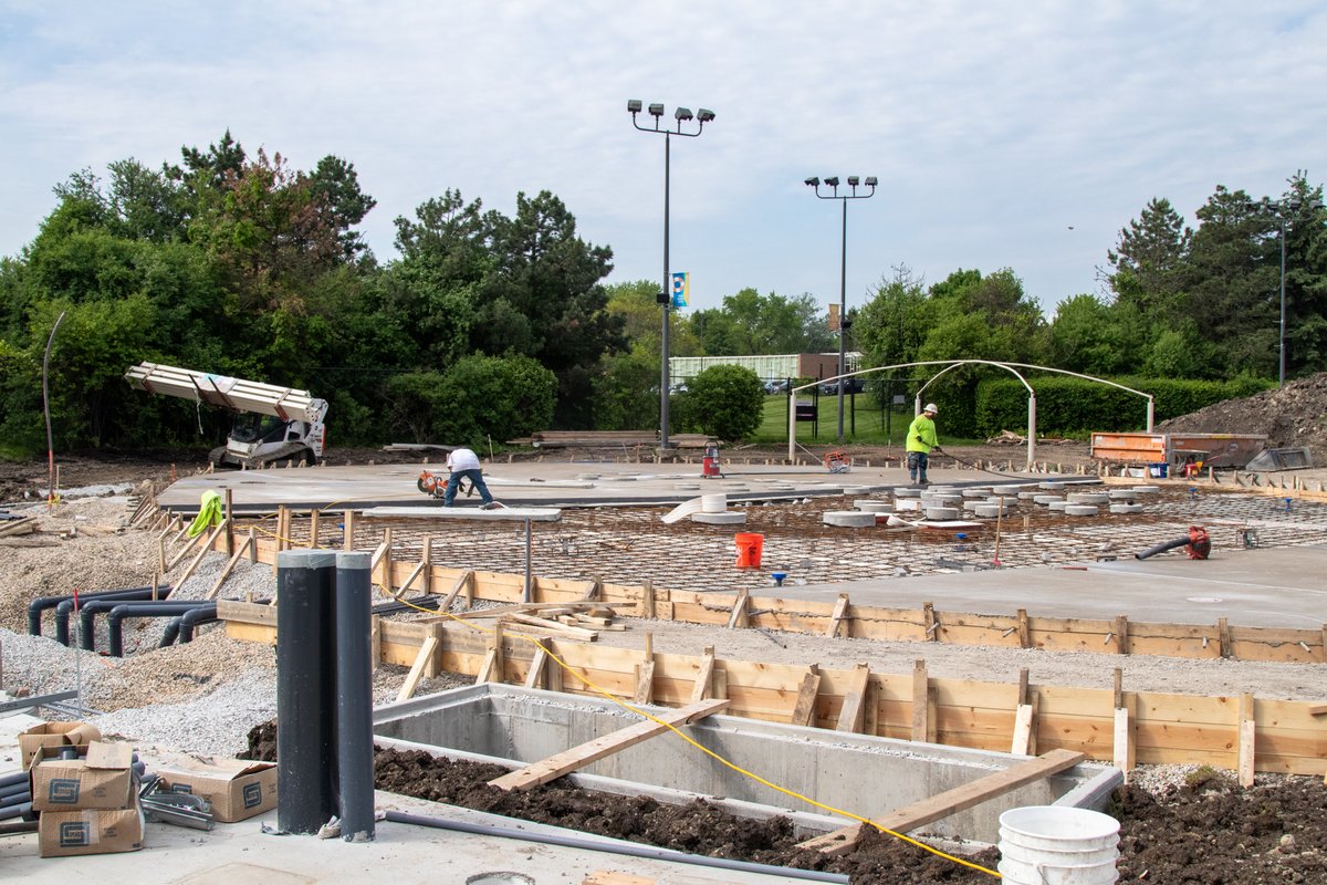 🚧 Turtle Creek Waterpark Sprayground Update 🐢 The concrete pad is poured and the size of the sprayground is visible, so you will be splashing and playing before you know it!