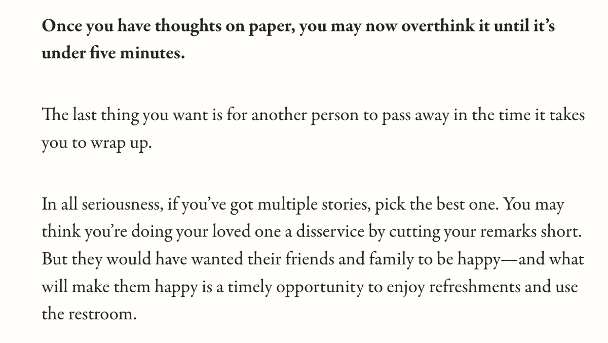 Chandler Dean (@chandlerjdean) on Twitter photo I've had to deliver a few eulogies in the past few years. In the moment, all I've wished is that I didn't have to give them. But they've also been some of the most rewarding, cathartic writing experiences of my life. I talk about it in <a href="/mcsweeneys/">McSweeney's</a> today.
mcsweeneys.net/articles/how-t… I've had to deliver a few eulogies in the past few years. In the moment, all I've wished is that I didn't have to give them. But they've also been some of the most rewarding, cathartic writing experiences of my life. I talk about it in <a href="/mcsweeneys/">McSweeney's</a> today.
mcsweeneys.net/articles/how-t…
