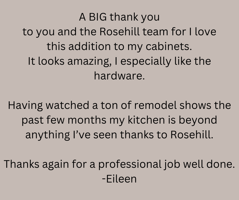 Who doesn't love getting a compliment? We do too! But what's better is that we love that you love your new cabinets! It was our pleasure working with you! 

#Rosehillwoodcrafters
#KitchenDesign 
#DreamKitchen 
#KitchenRenovation 
#KitchenRemodel 
#ManitobaKitchens