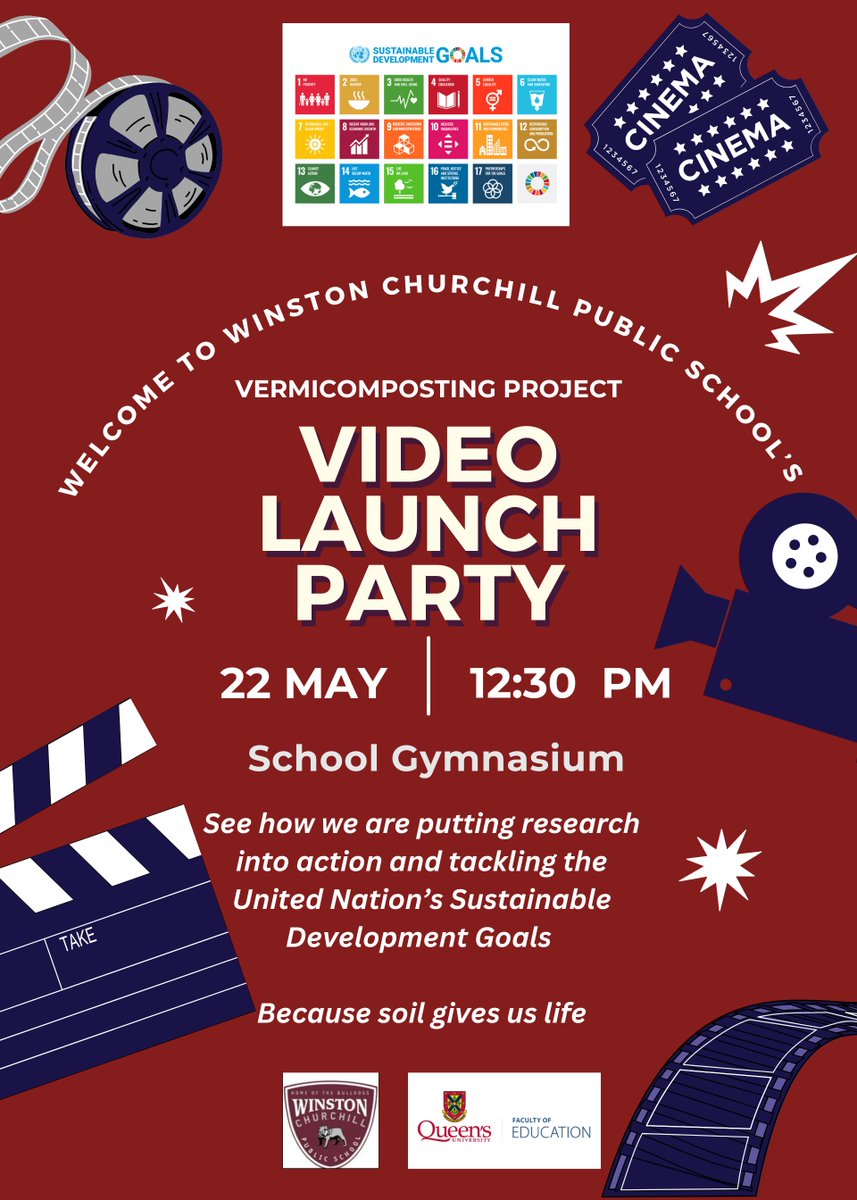 Today's the Day! Our Winston Superstars will hit the big screen with our UN Sustainable Development Goal Vermicomposting whole school project video launch!  Thanks to @QueensEduc for all their guidance & all our special guests who are joining us! @SustainableDan @LimestoneDSB