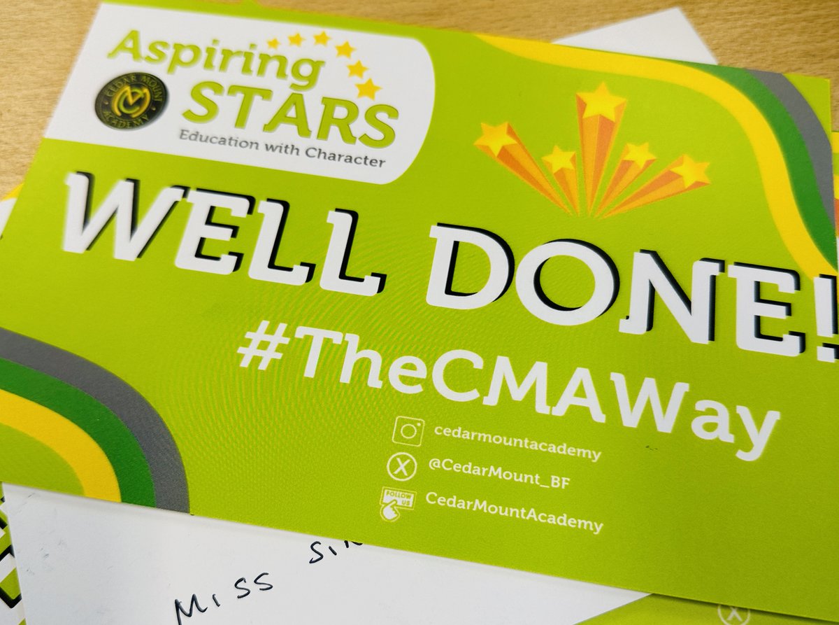 Wow! There’s a huge number of handwritten postcards going home to students who’ve demonstrated #TheCMAWay @BrightFuturesET values this week. #WellDone