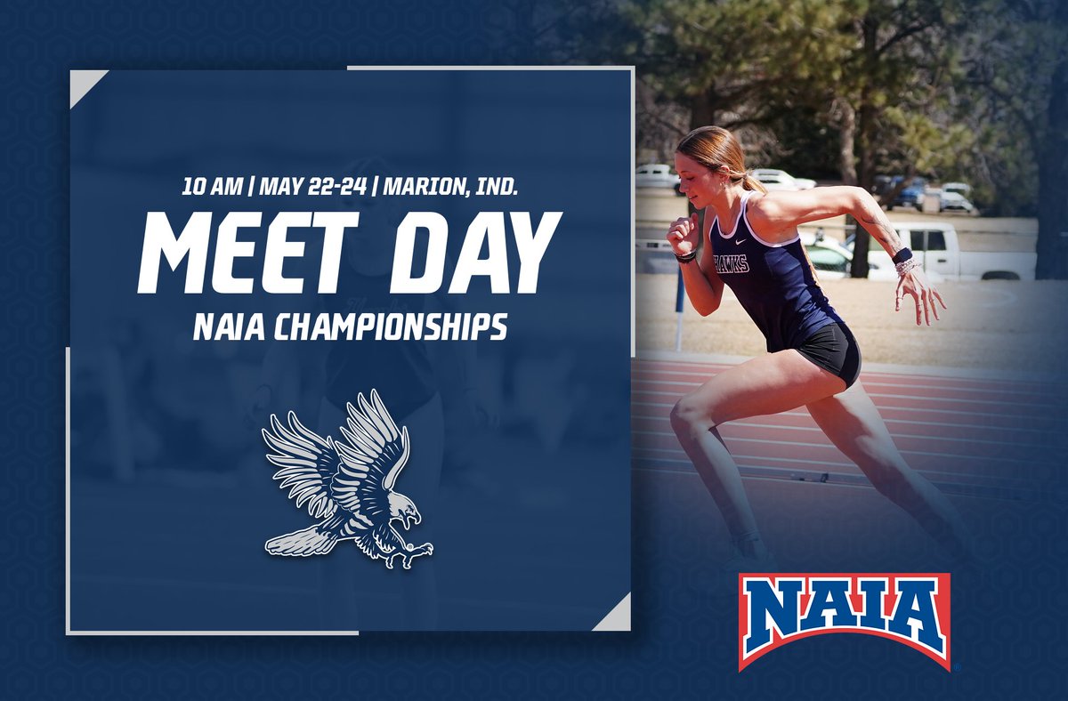 👟| @BlueHawkTrack kicks off the NAIA National Championships today in Marion, Indiana! The multi-events are up first! 📊: tinyurl.com/2eyw6vzf 📺: tinyurl.com/3xeyzpbj #HawksAreUp