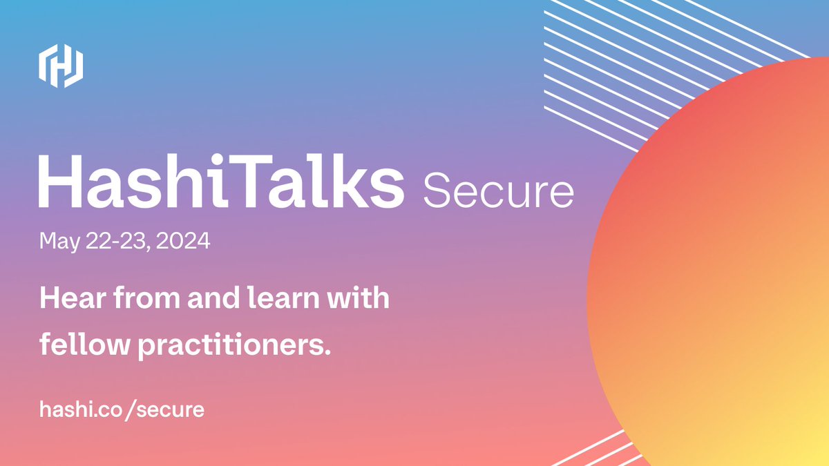 #HashiTalks: Secure is live! Join us for Day 1 of talks tailored to the HashiCorp community of security professionals, highlighting workflows, integrations and best practices for #Vault, #Consul and Boundary. Join the livestream here: hashi.co/secure