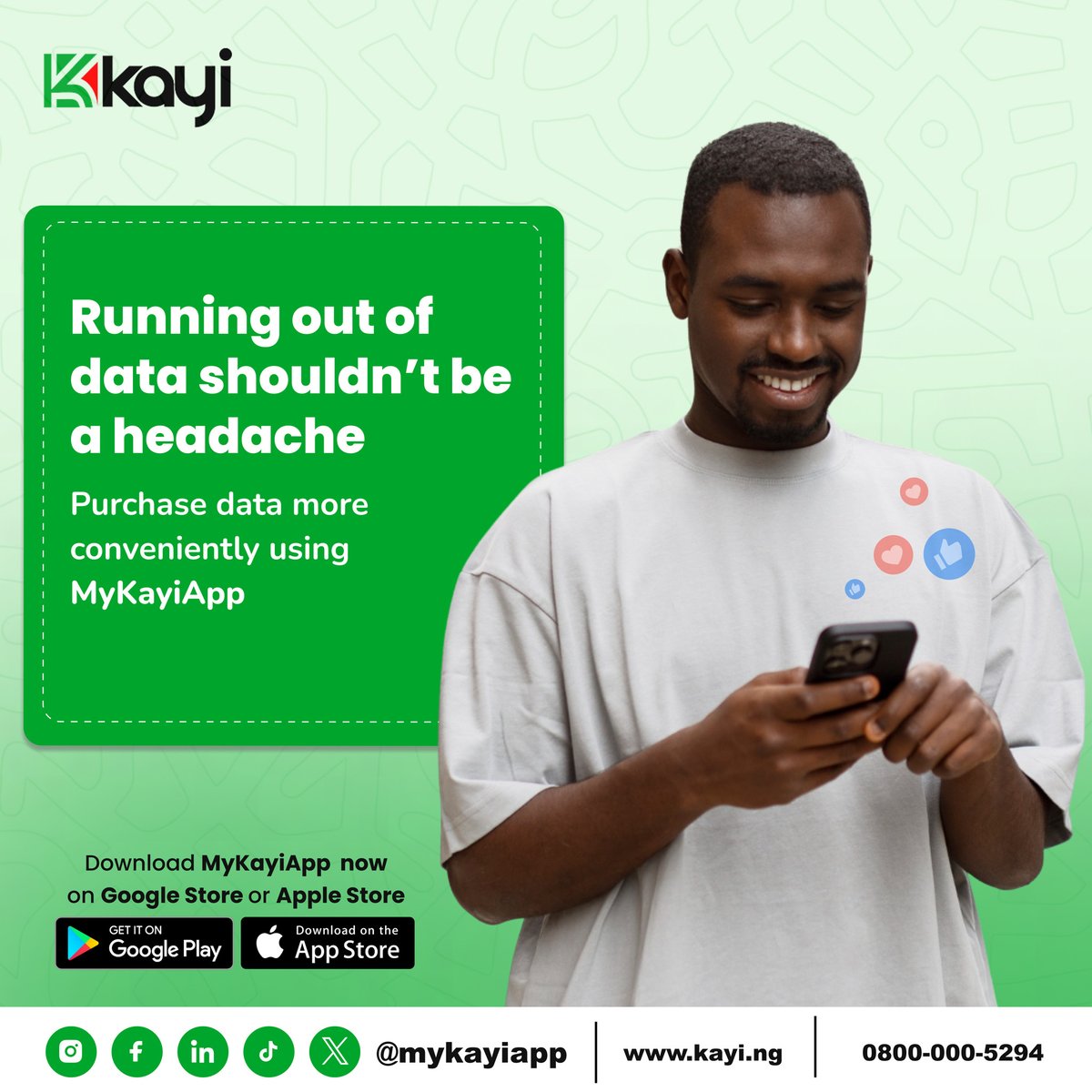 mykayiapp's tweet photo. Running out of data shouldn't be a headache anymore! Say hello to easy data purchasing with Kayiapp. No more running to the store or worrying about running out. Stay connected effortlessly.

#StayConnected #InstantTopUp #KayiappConvenience
#Mykayiapp
#Kayiway
#Digitalbanking https://t.co/i0ASP4L6Wk