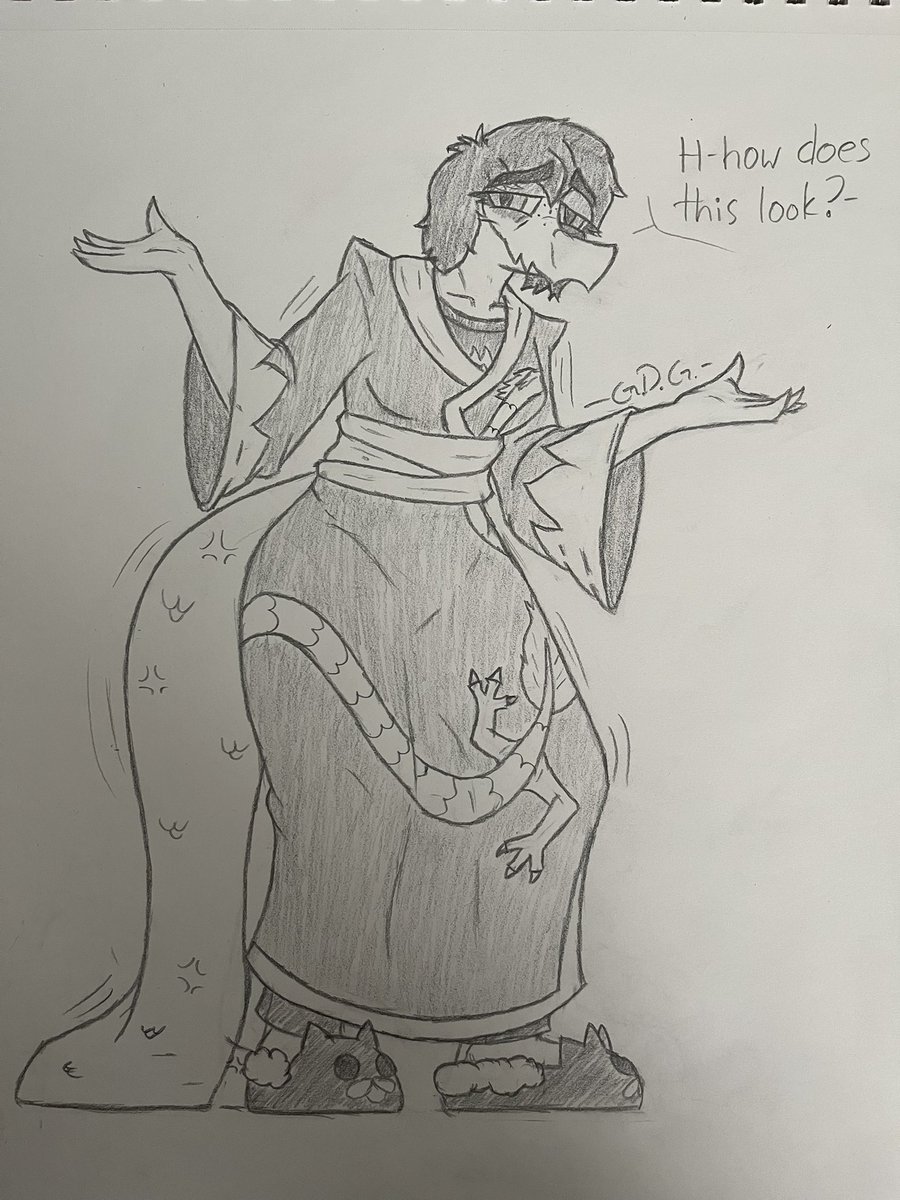 Olivia has a question for y’all.
There aren’t enough drawings of Olivia in the kimono.
#IWaniHugthatGatorArt #IWaniHugthatGator #ArtistOnTwitter