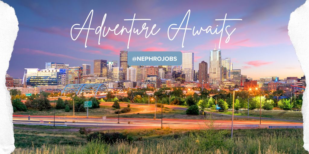 🗣️ Calling all Adventure Enthusiasts! This family-friendly area in Denver, Colorado has excellent schools, parks, biking/hiking trails, and skiing in the Rocky Mts. 😎 Competitive starting salary 😎 1:5 Call 😎 5 weeks PTO 😎 DM @nephrojobs