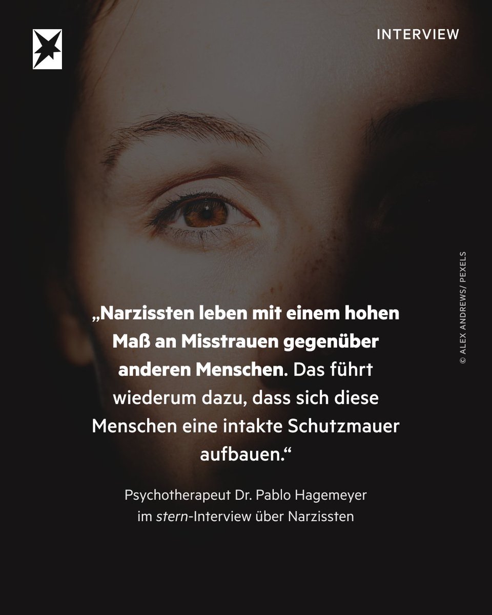 Die narzisstische Persönlichkeitsstörung plagt nicht nur Betroffene, sondern ihr ganzes Umfeld. Narzissten sind emotional schwer erreichbar. Dr. Pablo Hagemeyer versucht es trotzdem. Er erzählt, worauf es dabei ankommt: trib.al/zirUa9V #Narzissmus