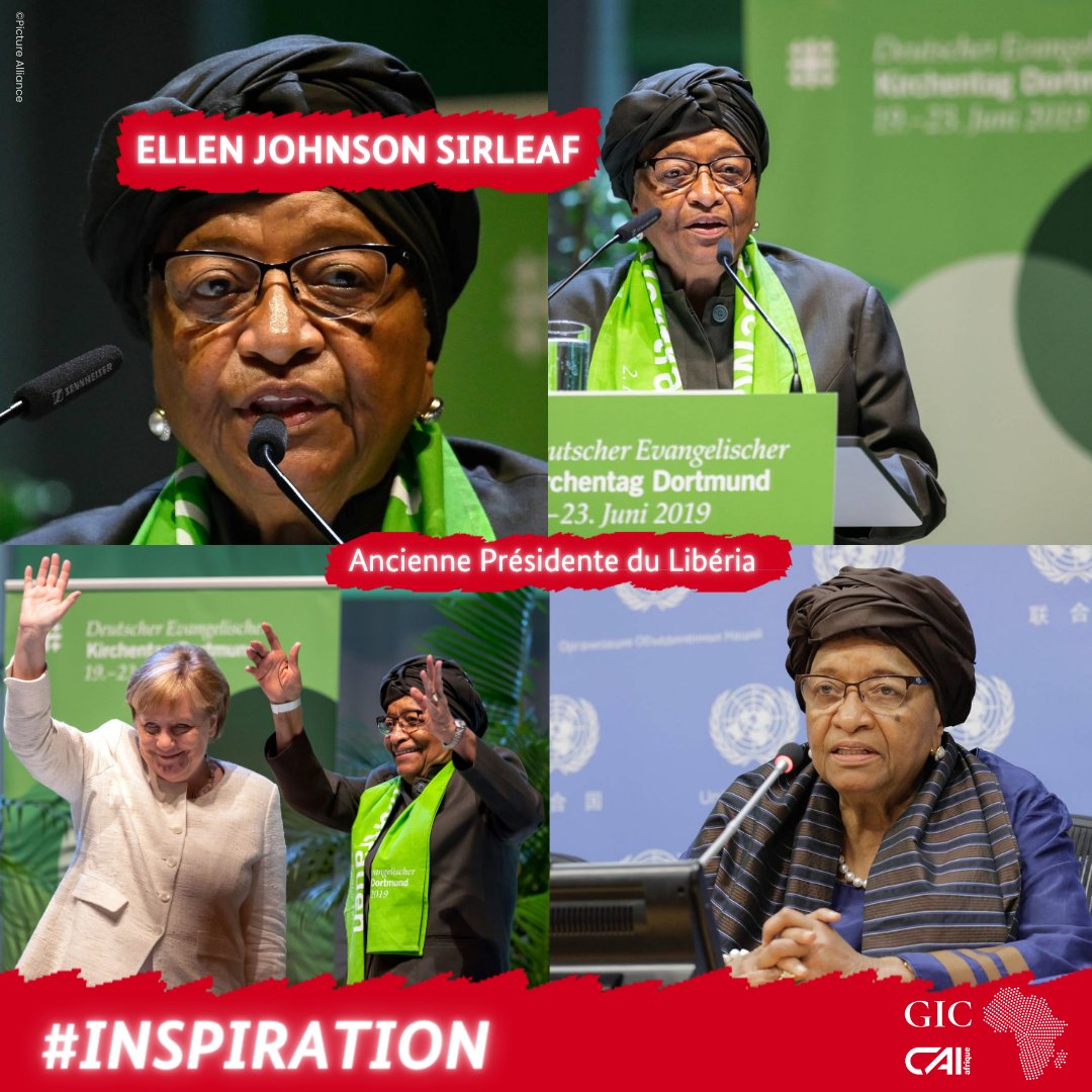 #Inspiration: 1ère femme élue à la tête d'un État africain & prix Nobel de la paix➡️Ellen Johnson Sirleaf🙌🏿 Née d'une famille avec des origines🇩🇪, @MaEllenSirleaf a été la 24ème présidente du #Liberia🇱🇷 Cette 'dame de fer de l'Afrique' s'est engagée sans relâche pour son pays💪🏿