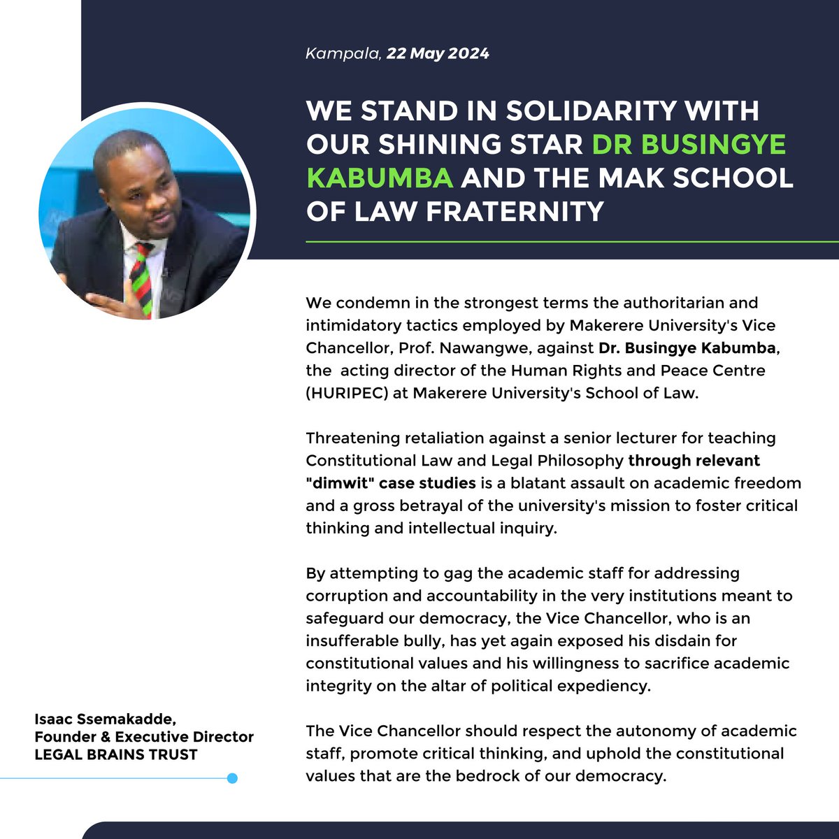 IN SOLIDARITY WITH @bkabumba @MakerereLaw