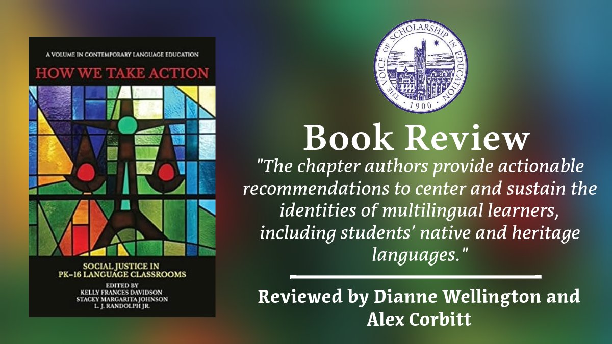 TC Record (@tcrecord) on Twitter photo In their book, <a href="/drkellydavidson/">Kelly Davidson</a>, Dr. @staceymargarita, & Dr. <a href="/ProfeRandolph/">LJ Randolph Jr</a> provide critical insights into how PK-12 language educators can (re)design their instruction toward justice. Read Dr. Wellington & Dr. <a href="/Alex_Corbitt/">Alex Corbitt</a>'s review: ow.ly/AOgK50RPxfI <a href="/InfoAgePub/">IAP</a> In their book, <a href="/drkellydavidson/">Kelly Davidson</a>, Dr. @staceymargarita, & Dr. <a href="/ProfeRandolph/">LJ Randolph Jr</a> provide critical insights into how PK-12 language educators can (re)design their instruction toward justice. Read Dr. Wellington & Dr. <a href="/Alex_Corbitt/">Alex Corbitt</a>'s review: ow.ly/AOgK50RPxfI <a href="/InfoAgePub/">IAP</a>