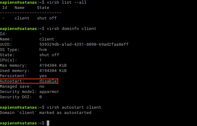 xapiens's tweet image. How automatically start VM created by #virt-manager

#virsh #QEMU