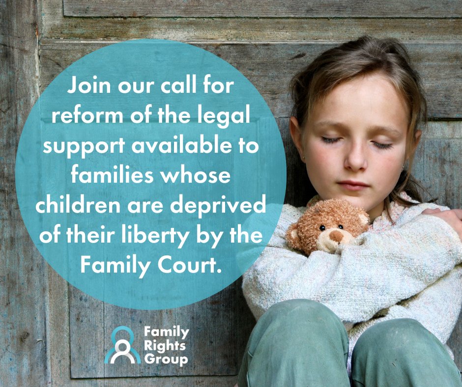 Every year, thousands of children are deprived of their liberty by the Family Court. But for their families, there is often no access to the information and legal advice they need to understand the situation.

Please support our call for legal reform #DOLS
frg.org.uk/policy-and-cam…