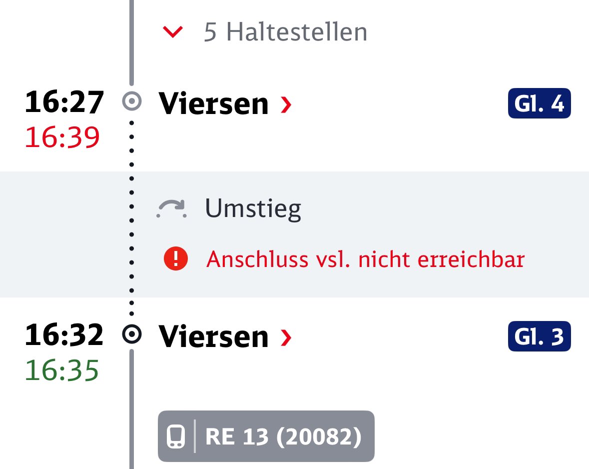 Jetzt mal ernsthaft <a href="/DB_Bahn/">Deutsche Bahn Personenverkehr</a> - meine persönliche Erfolgsquote liegt hier bei 0 von 14. Konnte dieser Anschluss jemals irgendwann, ggf in einem Paralleluniversum von irgendwem erreicht werden?