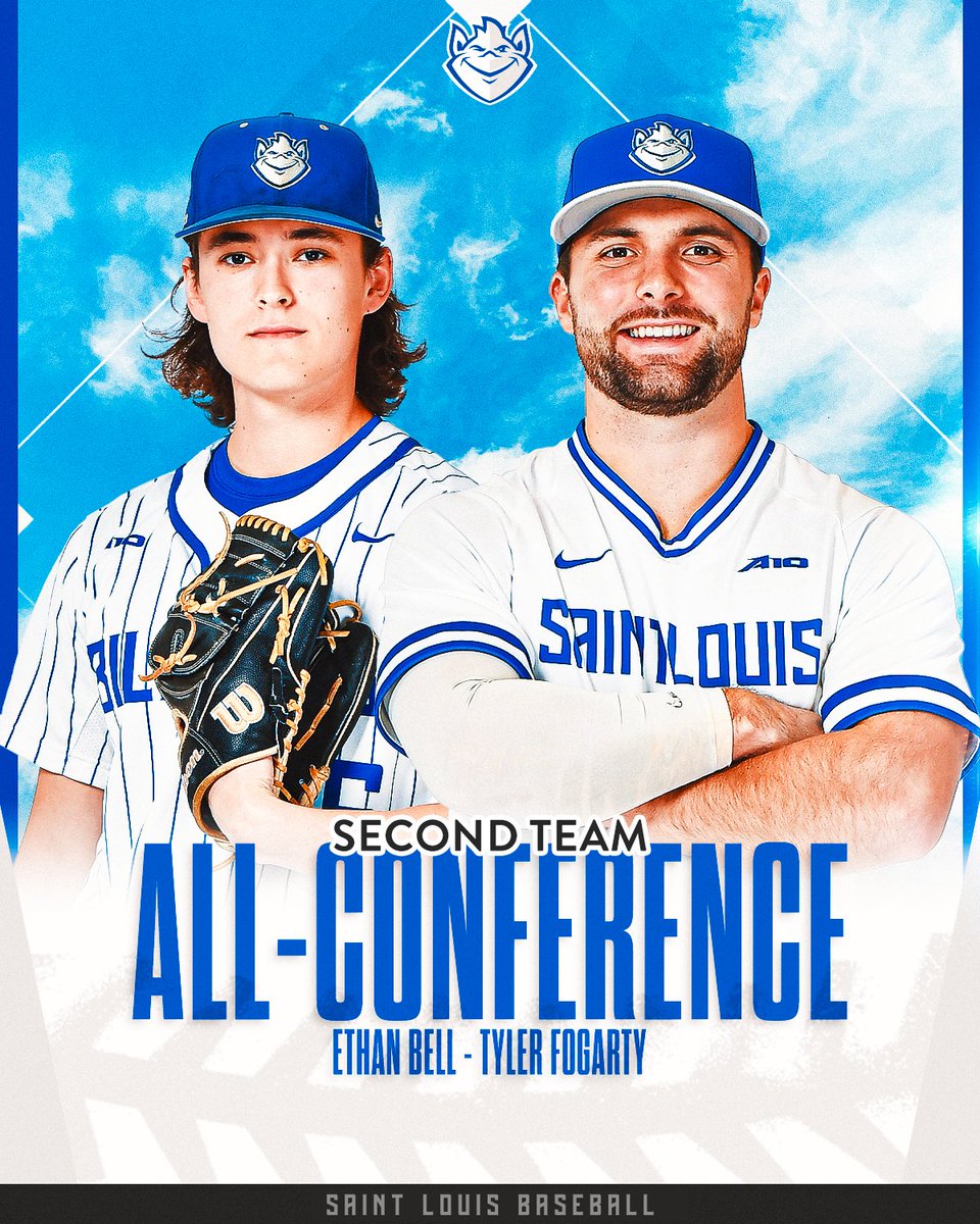 SLUBaseball's tweet photo. Ethan Bell🤝Tyler Fogarty🤝All-Conference Second Team

#SLUBillikens https://t.co/vrq63PBNqJ