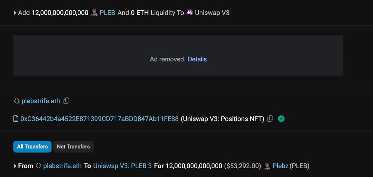 Another 12 trillion tokenz were locked in the V3 making the total 64 trillion tokenz. The #plebz community and team are committed and put their money where their mouth is. @PlebzErc CA 0x740a5aC14D0096c81d331aDC1611cF2FD28AE317 TG t.me/Plebz_portal