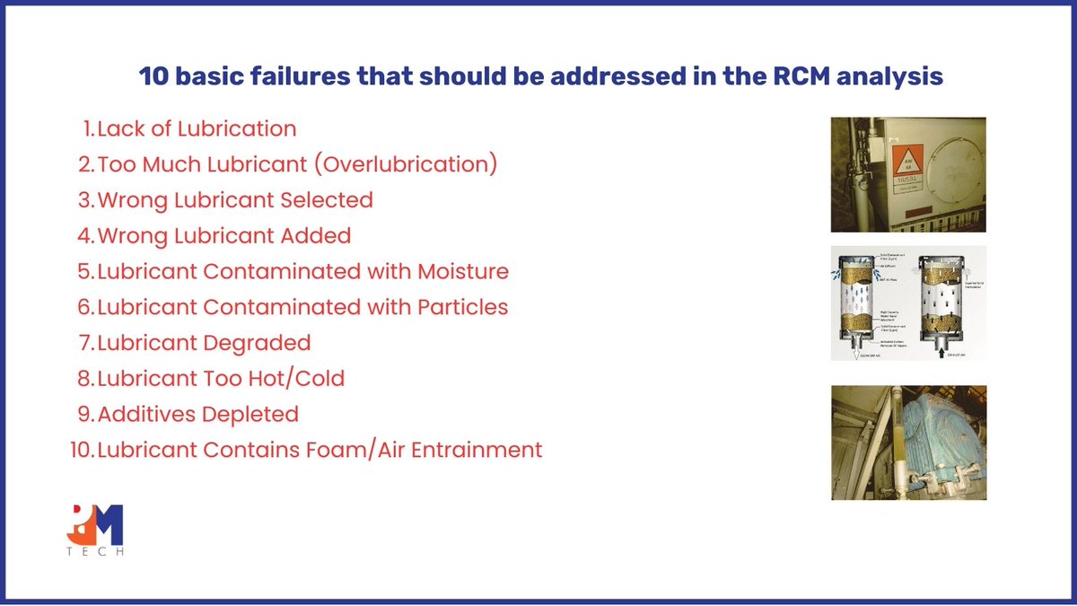 PdMTechUSA's tweet photo. Para todos los equipos estáticos lubricados con aceite o grasa, hay 10 fallas básicos que deben abordarse en el análisis de RCM |  #cursos #reliabilitysoftware #reliability #maintenance #mantenimiento #confiabilidad #predictivo https://t.co/LY6tnZwuqv