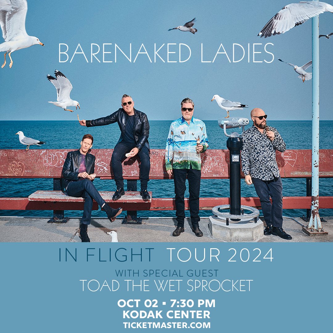 𝑺𝒖𝒑𝒑𝒐𝒓𝒕 𝑨𝒏𝒏𝒐𝒖𝒏𝒄𝒆𝒎𝒆𝒏𝒕! @ToadWetSprocket will be joining @barenakedladies at #KodakCenter on October 2nd! Limited tickets available at KodakCenter.com. Don’t wait! There’s not a bad seat in the house.