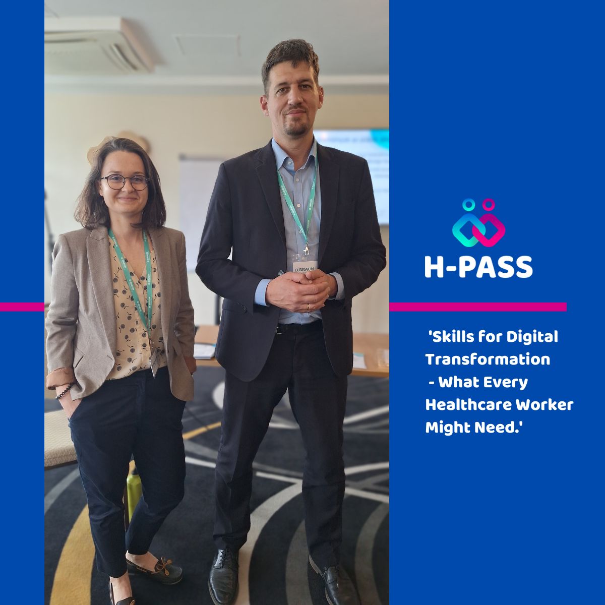 EU_HPASS's tweet photo. H-PASS was at the congress of the Hungarian Hospital Association. Zoltán Cserháti delivered a lecture on ' Skills for Digital Transformation - What Every Healthcare Worker Might Need.' With Nóra Fazekas (leader of WP3) a workshop was held. #HPass #DigitalHealth https://t.co/1QWHt95TIu