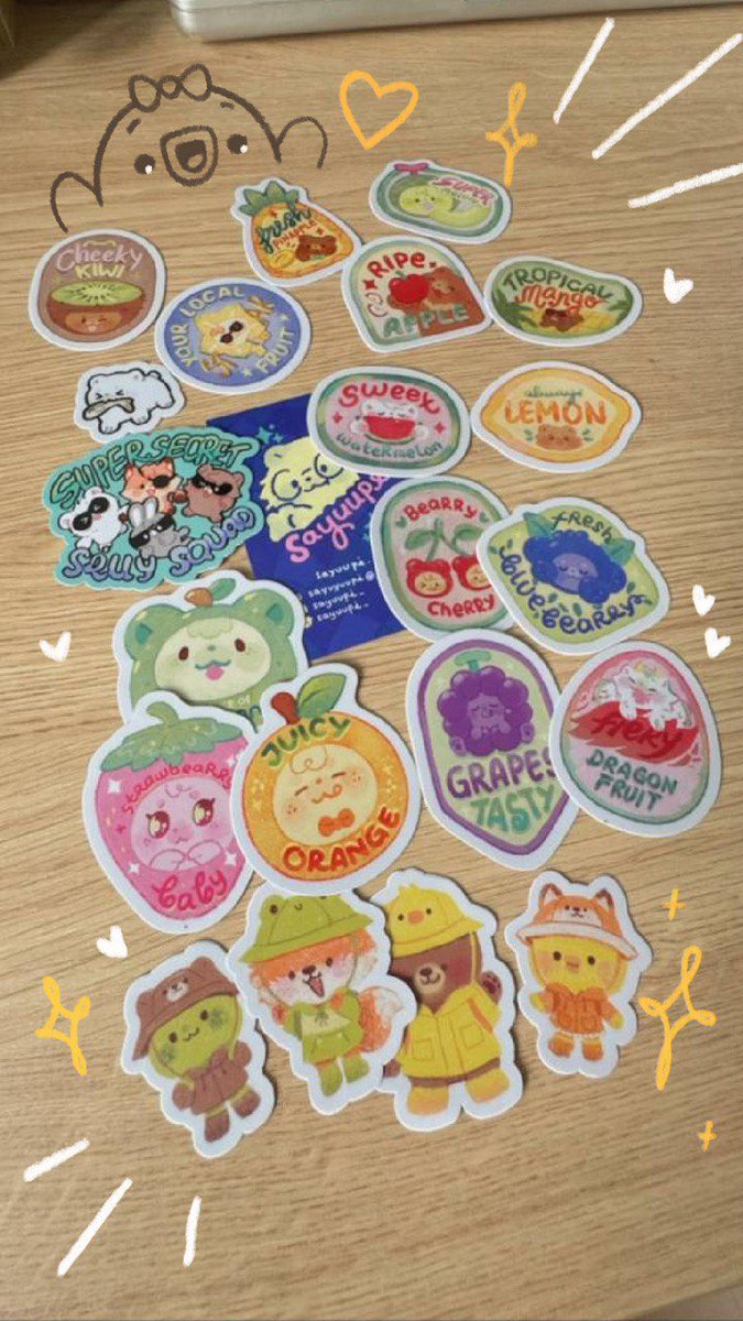 thecheepcheeps_'s tweet photo. What I got from #doujima - stickers by @sayuupi_ !!!!! Most precious 🥺💕 https://t.co/1Xsi8AHHPc